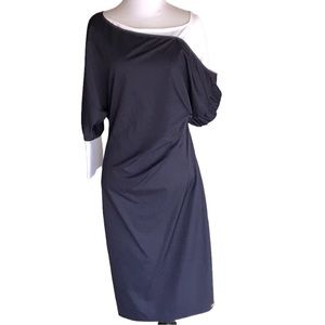 👗NORM Pleat Shoulder Navy Dress 👗